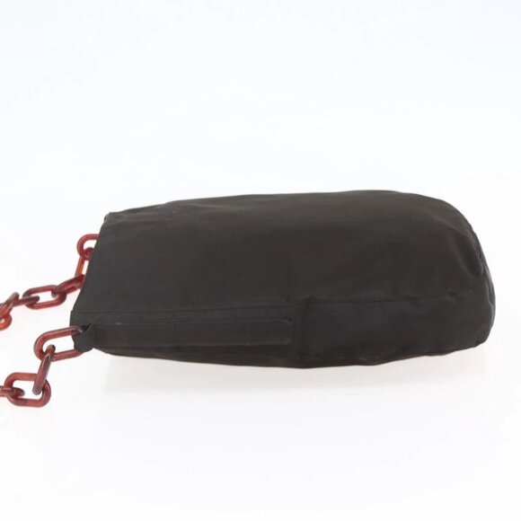 PRADA Chain Shoulder Bag Nylon Brown Auth - Picture 4 of 16